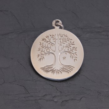 Médaille Arbre de vie en argent rhodié 23 mm | Pattrice