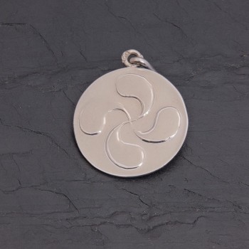 Médaille Croix basque (Lauburu) en argent rhodié | Pattrice