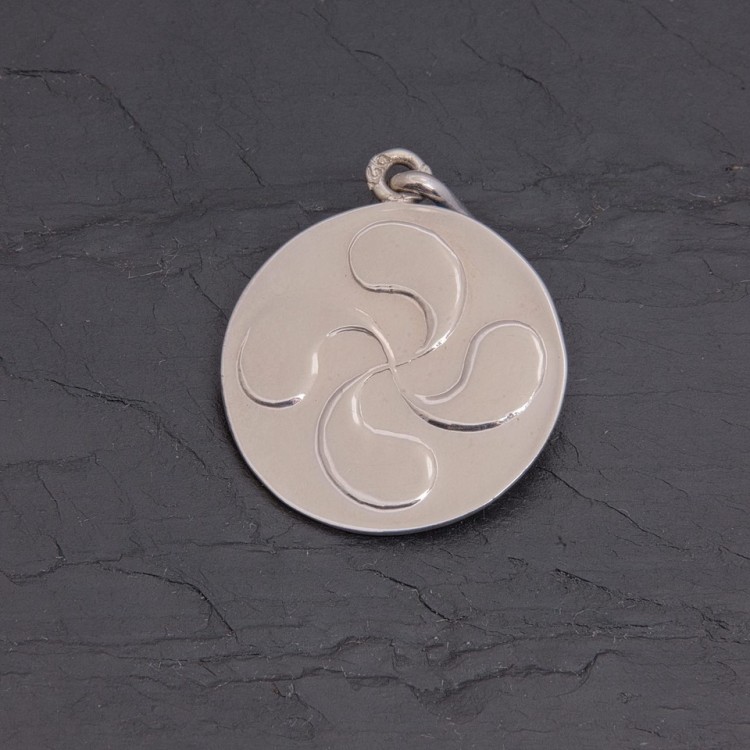 Médaille Croix basque (Lauburu) en argent rhodié | Pattrice