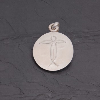 Médaille Christ en argent satiné 18 mm | Pattrice