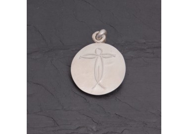 Médaille Christ en argent satiné 18 mm | Pattrice