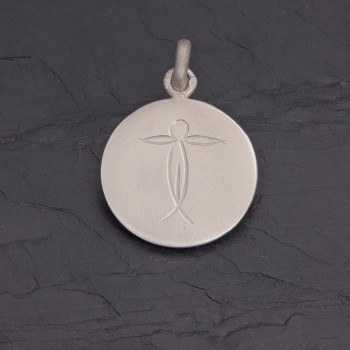Médaille Christ en argent satiné 16 mm | Pattrice