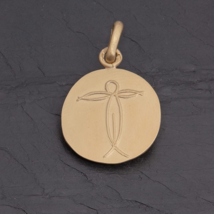 Médaille Christ ovale en vermeil gravée main | Pattrice