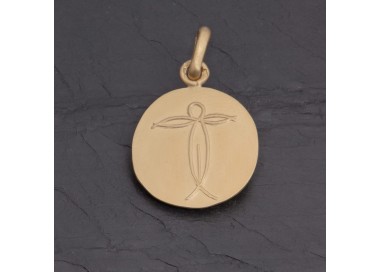 Médaille Christ ovale en vermeil gravée main | Pattrice