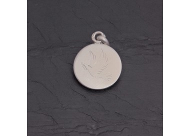 Médaille Colombe en argent satiné gravée main | Pattrice