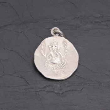 Médaille Ganesh en argent antique patiné rhodié | Pattrice