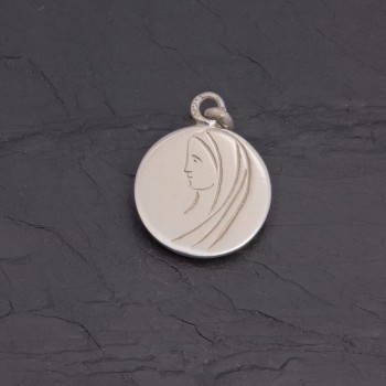 Médaille Vierge Marie en argent brillant 16 mm | Pattrice