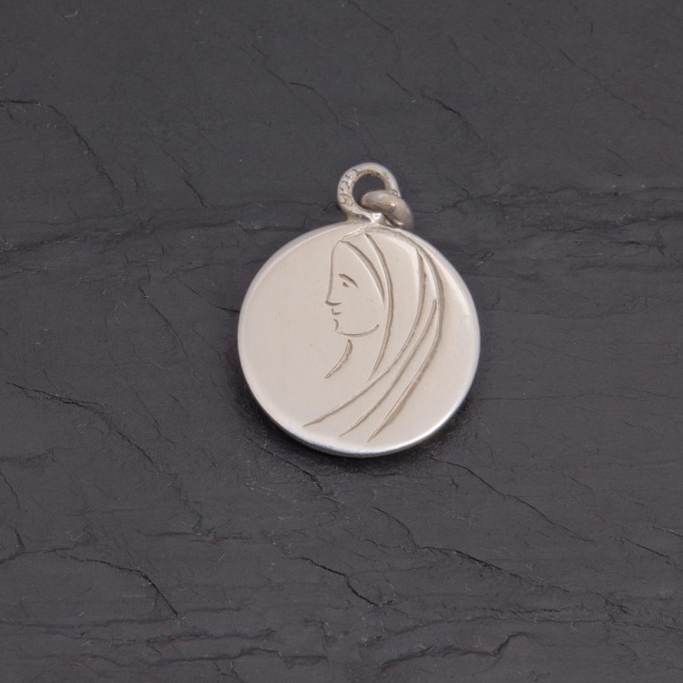 Médaille Vierge Marie en argent brillant 16 mm | Pattrice