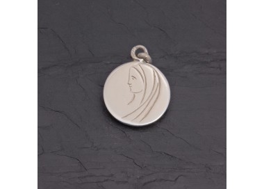 Médaille Vierge Marie en argent brillant 16 mm | Pattrice