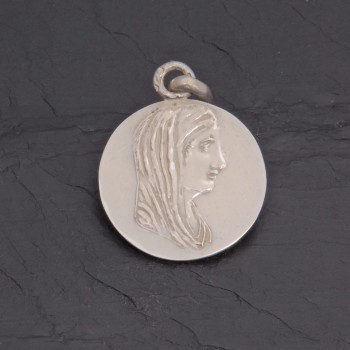 Médaille Vierge Marie argent antique gravée main | Pattrice