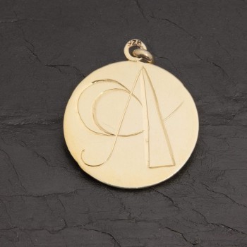 Médaille initiale A en vermeil gravée main | Pattrice