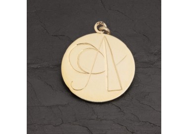 Médaille initiale A en vermeil gravée main | Pattrice