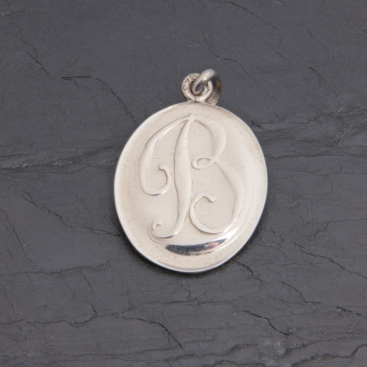 Médaille initiale B ovale argent 22 x 19 mm | Pattrice