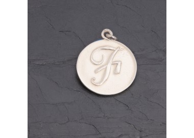 Médaille initiale F en argent rhodié patiné | Pattrice