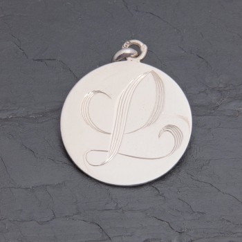 Médaille initiale L à traits en argent rhodié | Pattrice