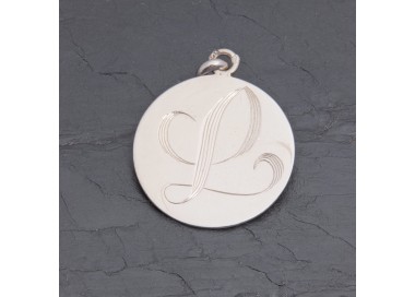 Médaille initiale L à traits en argent rhodié | Pattrice