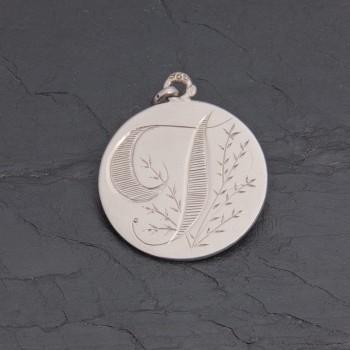 Médaille initiale Y à traits en argent rhodié | Pattrice