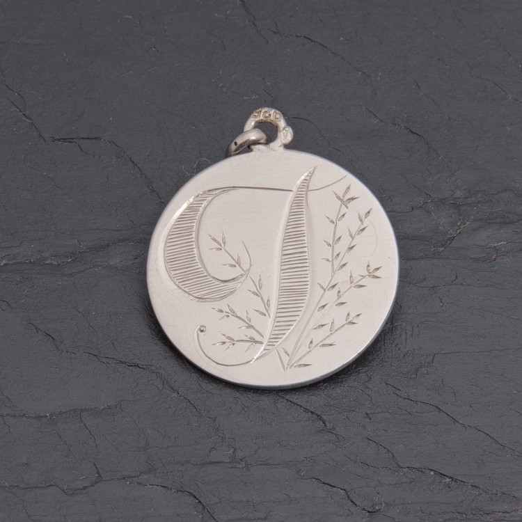 Médaille initiale Y à traits en argent rhodié | Pattrice