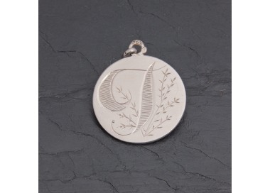 Médaille initiale Y à traits en argent rhodié | Pattrice