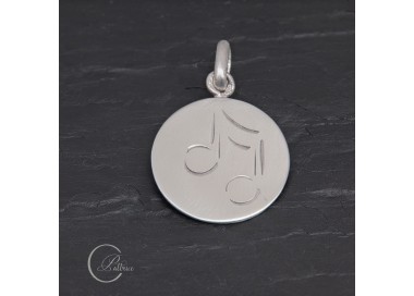 Médaille Double croches en argent gravée main | Pattrice