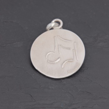 Médaille Croches en argent satiné gravée main | Pattrice