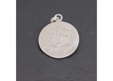 Médaille Croches en argent satiné gravée main | Pattrice