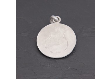 Médaille Guitare Les Paul en argent satiné | Pattrice