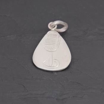 Médaille Médiator micro en argent gravée main | Pattrice