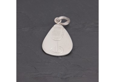 Médaille Médiator micro en argent gravée main | Pattrice