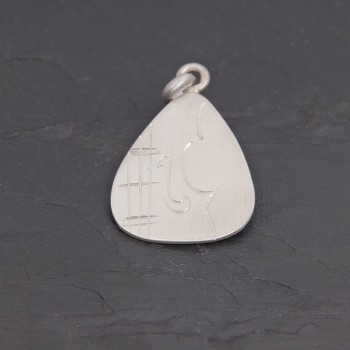 Médaille Médiator violon en argent satiné | Pattrice