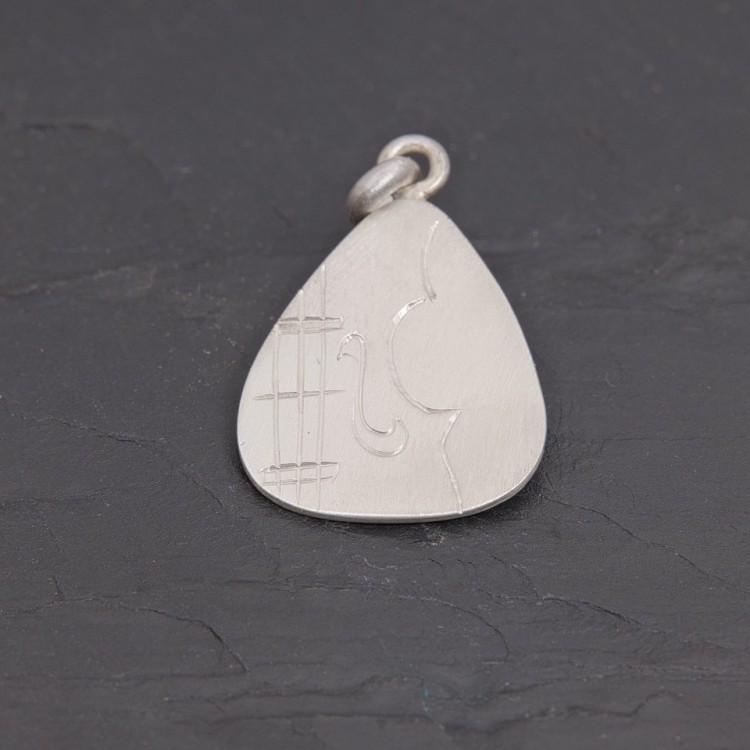 Médaille Médiator violon en argent satiné | Pattrice