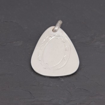 Médaille Médiator tambourin en argent satiné | Pattrice