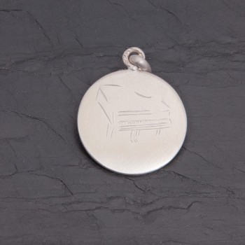 Médaille Piano en argent satiné 21 mm | Pattrice