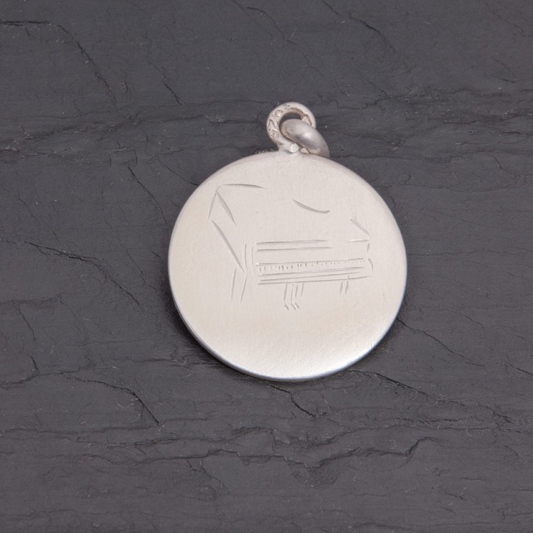 Médaille Piano en argent satiné 21 mm | Pattrice