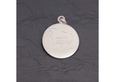Médaille Piano en argent satiné 21 mm | Pattrice