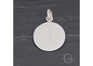 Médaille Saxophone en argent gravée main | Pattrice
