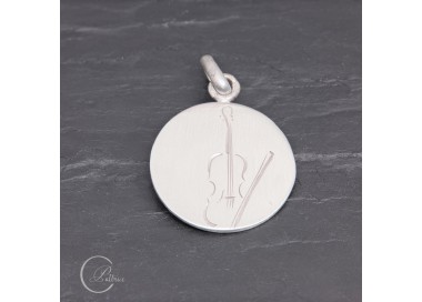 Médaille Violon en argent gravée main | Pattrice