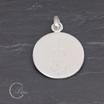 Médaille Violoncelle en argent gravée main | Pattrice