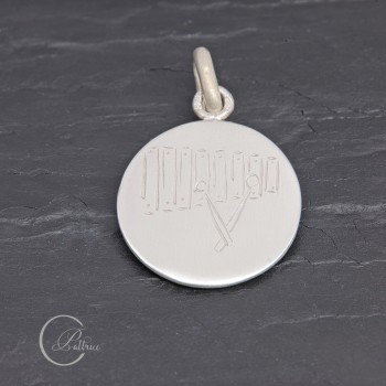 Médaille Xylophone en argent gravée main | Pattrice