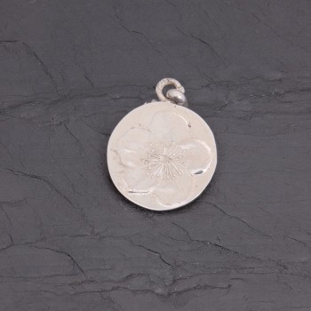 Médaille Fleur de cerisier en argent patiné 16 mm | Pattrice