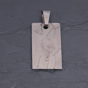 Médaille Coquelicots en titane gravée main | Pattrice