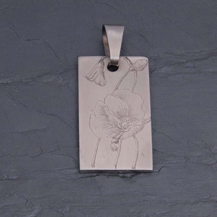 Médaille Coquelicots en titane gravée main | Pattrice