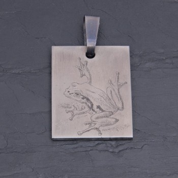 Médaille Grenouille rainette titane gravée main | Pattrice