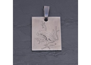 Médaille Grenouille rainette titane gravée main | Pattrice
