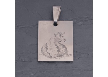 Médaille Vache en titane gravée main | Pattrice