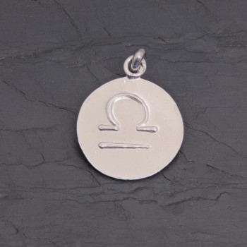 Médaille zodiaque Balance argent antique rhodié | Pattrice