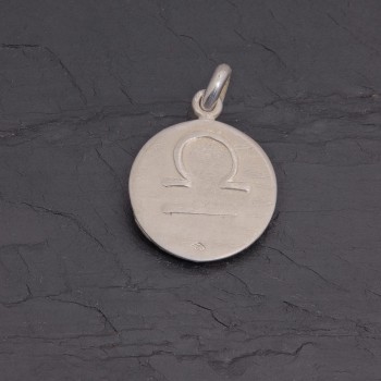Médaille zodiaque Balance en argent satiné | Pattrice
