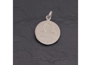Médaille zodiaque Balance en argent satiné | Pattrice