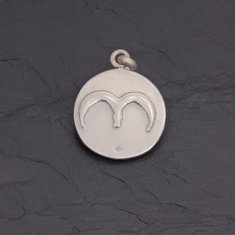Médaille zodiaque Bélier en argent antique 18 mm | Pattrice