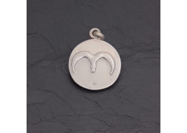 Médaille zodiaque Bélier en argent antique 18 mm | Pattrice